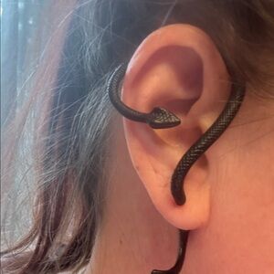 Black Snake ear wrap earring. New